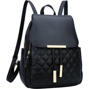 Quilted Trendy Leather Backpack Purse for Women